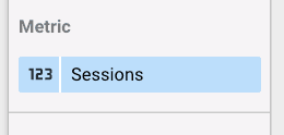 Select “Sessions” as the metric