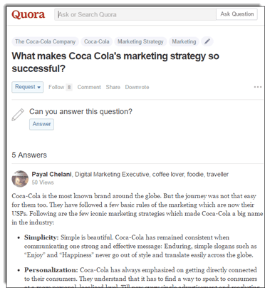 Digital Marketing Executive Responds to a Brand Question on Quora