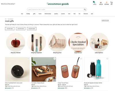 uncommon goods music gift guide