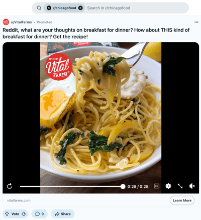 example of conversation ad in r/chicagofood