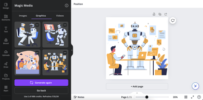 Using AI in Canva to generate images