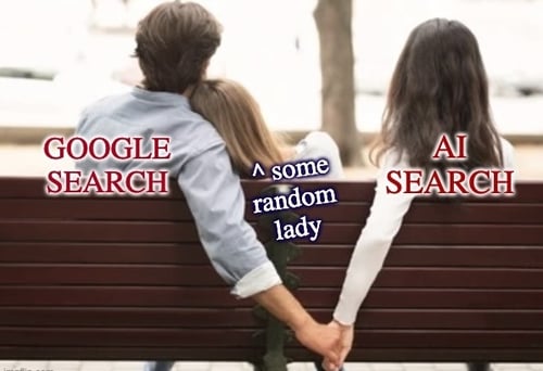 google and ai search meme