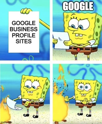SpongeBob & Google burning websites meme