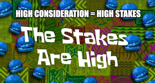 high consideration high stakes