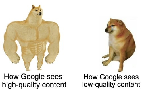 high vs low quality content