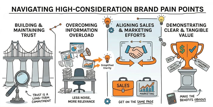 navigating high consideration brand pain points