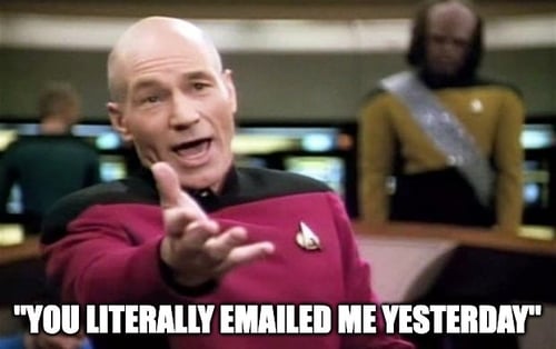 pestering emails meme
