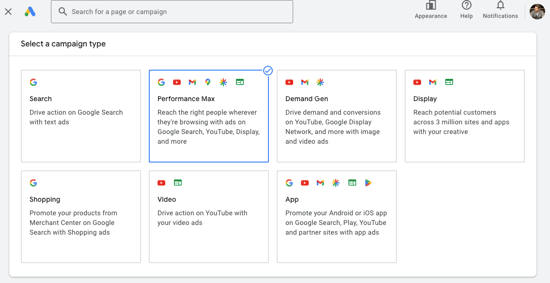 pmax and demand gen in google ads dashboard