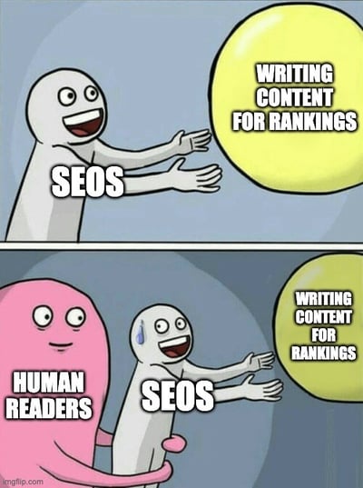 human readers vs search rankings meme