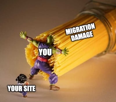site migration damage meme